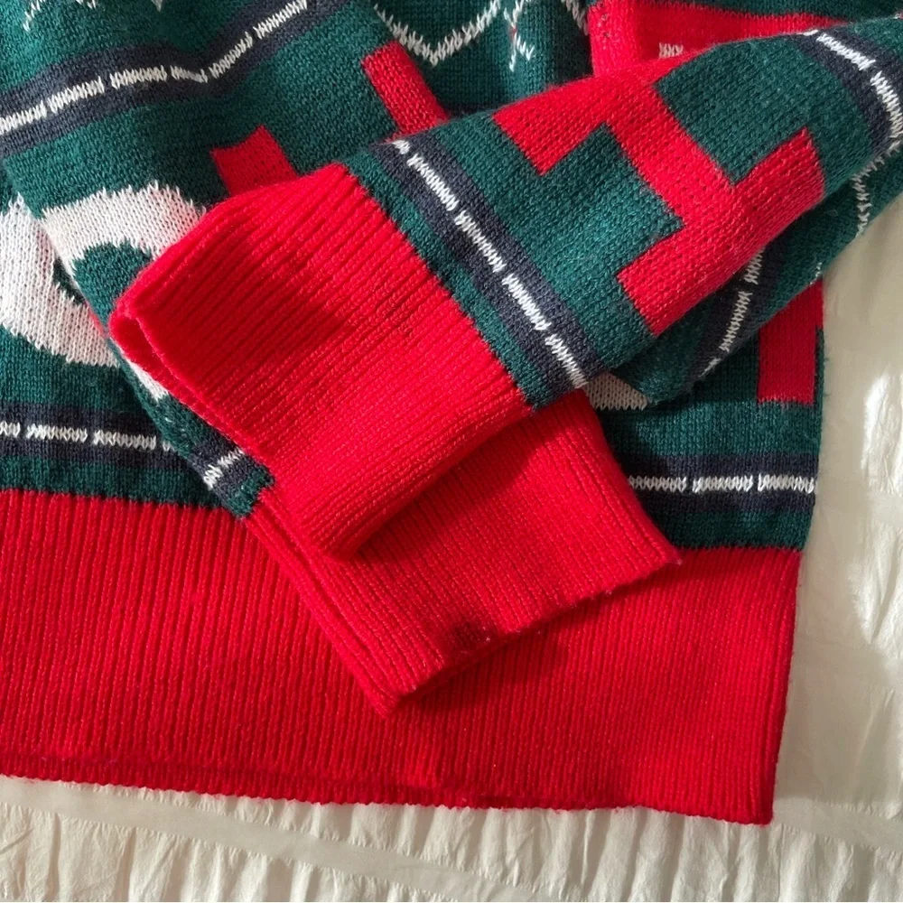 Christmas Knit Sweater Ugly Christmas Sweater Crewneck Large - Picture 7 of 7